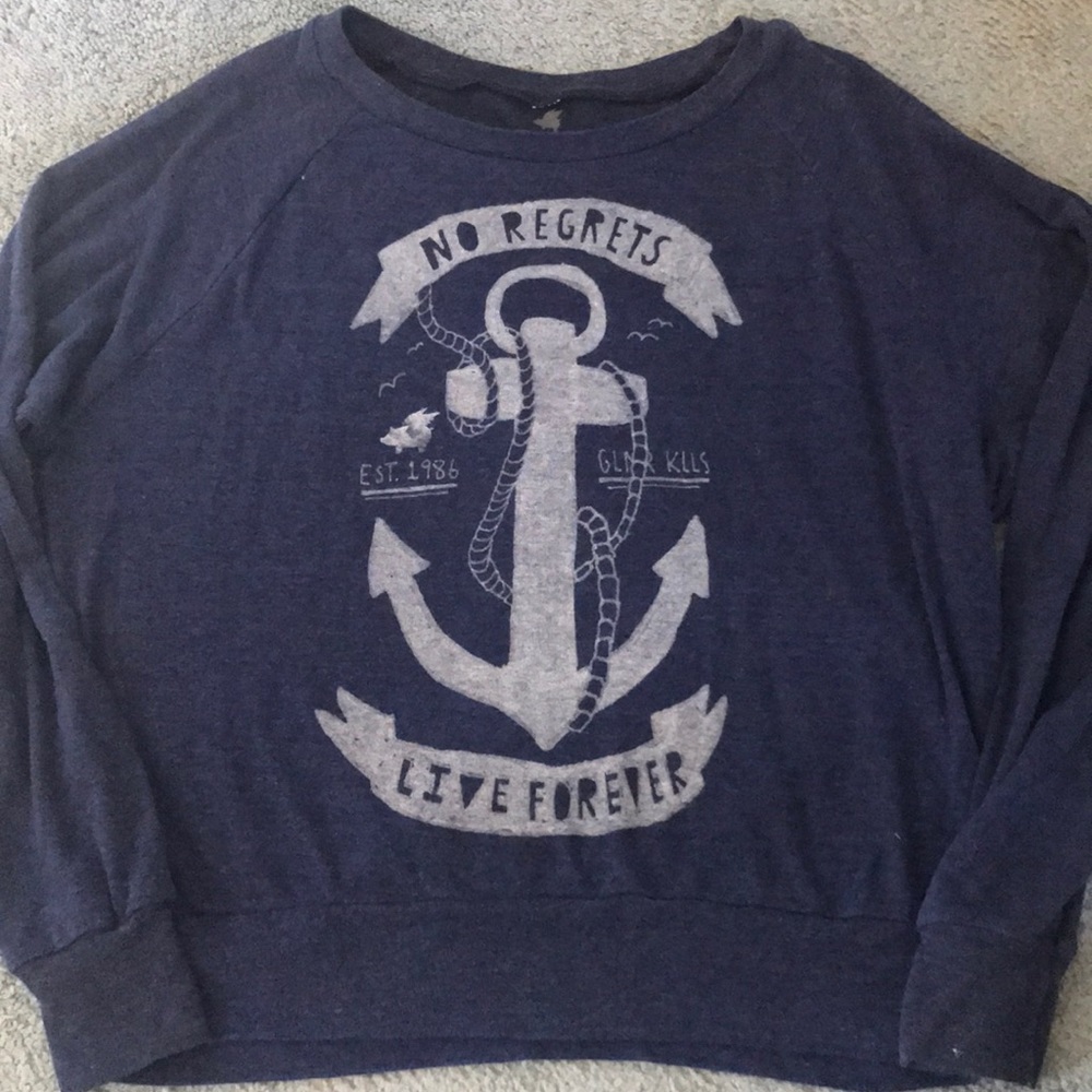 Glamour Kills No Regrets Live Forever Anchor Top